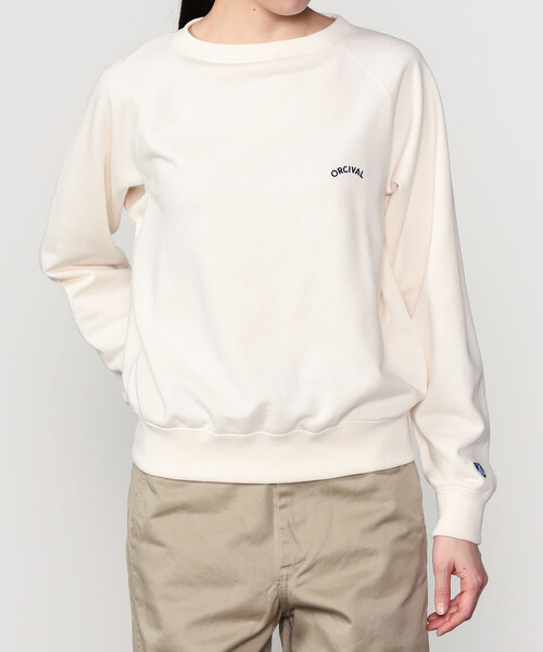 ORCIVAL(オーシバル)の「ORCIVAL | コットン裏毛 ボートネックプルオーバー WOMEN(スウェット・レディース・グレー/ブルー系その他/アイボリー・2/1)」の1枚目の写真