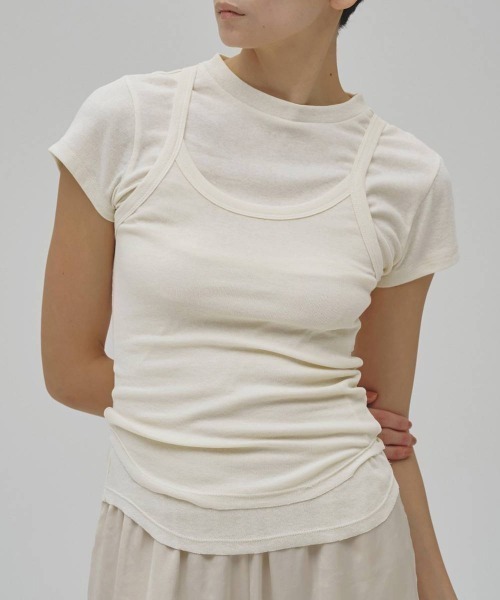 TODAYFUL(トゥデイフル)の「TODAYFUL Soft Fraice T-shirts ソフトフライスTシャツ/12610625(Tシャツ/カットソー・レディース・スミクロ/グレー/アイボリー・ONE SIZE)」の6枚目の写真