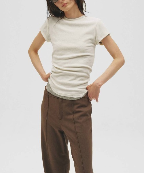 TODAYFUL(トゥデイフル)の「TODAYFUL Soft Fraice T-shirts ソフトフライスTシャツ/12610625(Tシャツ/カットソー・レディース・スミクロ/グレー/アイボリー・ONE SIZE)」の8枚目の写真