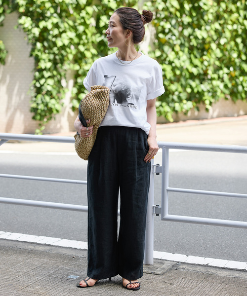 B.C STOCK(ベーセーストック)の「《S/Mサイズ展開》手洗い可 / フレンチリネンストレートパンツ(その他パンツ・レディース・ブラック/ブルー系その他/ネイビー/ベージュ/ピンク/ブラウン・MEDIUM/SMALL)」の7枚目の写真