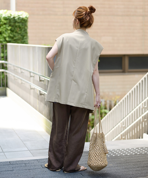 B.C STOCK(ベーセーストック)の「《S/Mサイズ展開》手洗い可 / フレンチリネンストレートパンツ(その他パンツ・レディース・ブラック/ブルー系その他/ネイビー/ベージュ/ピンク/ブラウン・MEDIUM/SMALL)」の15枚目の写真