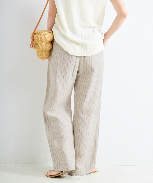 B.C STOCK（ベーセーストック）の「《S/Mサイズ展開》手洗い可 / フレンチリネンストレートパンツ（その他パンツ・レディース・ブラック/ブルー系その他/ネイビー/ベージュ/ピンク/ブラウン・MEDIUM/SMALL）」の15枚目の写真