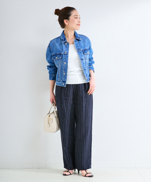 B.C STOCK（ベーセーストック）の「《S/Mサイズ展開》手洗い可 / フレンチリネンストレートパンツ（その他パンツ・レディース・ブラック/ブルー系その他/ネイビー/ベージュ/ピンク/ブラウン・MEDIUM/SMALL）」の16枚目の写真