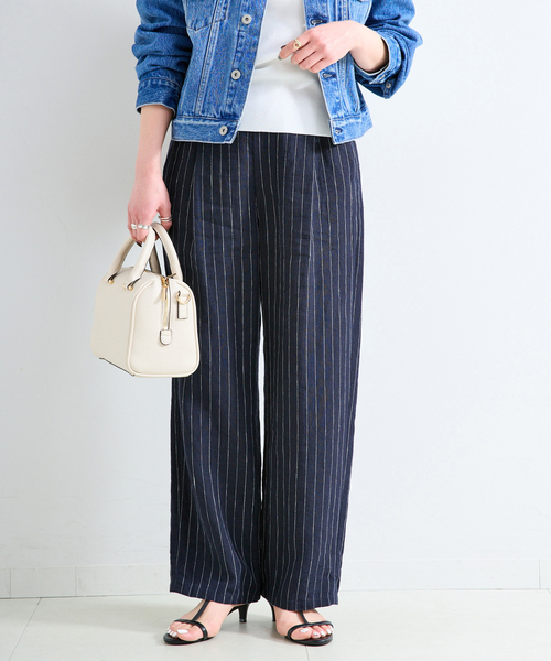 B.C STOCK（ベーセーストック）の「《S/Mサイズ展開》手洗い可 / フレンチリネンストレートパンツ（その他パンツ・レディース・ブラック/ブルー系その他/ネイビー/ベージュ/ピンク/ブラウン・MEDIUM/SMALL）」の19枚目の写真