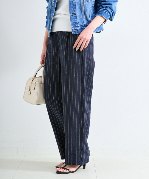 B.C STOCK（ベーセーストック）の「《S/Mサイズ展開》手洗い可 / フレンチリネンストレートパンツ（その他パンツ・レディース・ブラック/ブルー系その他/ネイビー/ベージュ/ピンク/ブラウン・MEDIUM/SMALL）」の20枚目の写真