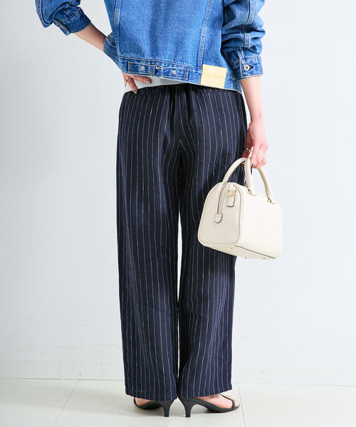 B.C STOCK（ベーセーストック）の「《S/Mサイズ展開》手洗い可 / フレンチリネンストレートパンツ（その他パンツ・レディース・ブラック/ブルー系その他/ネイビー/ベージュ/ピンク/ブラウン・MEDIUM/SMALL）」の21枚目の写真