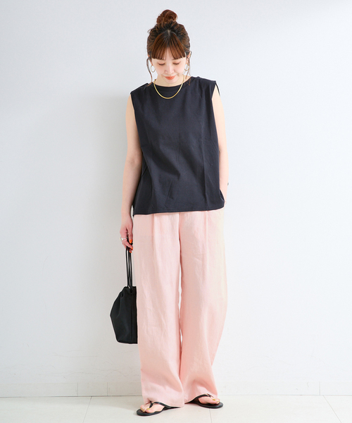 未使用品　Y,s リネン ベージュ スカートパンツ（SALE中） S/Mサイズ展開》手洗い可 / フレンチリネンストレートパンツ（その他