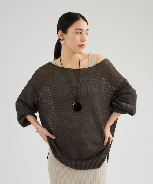 Chaos（カオス）の「Chaos(カオス)/ ノーマンリネンプルオーバー（ニット/セーター・レディース・カーキ/ベージュ・FREE）」の2枚目の写真