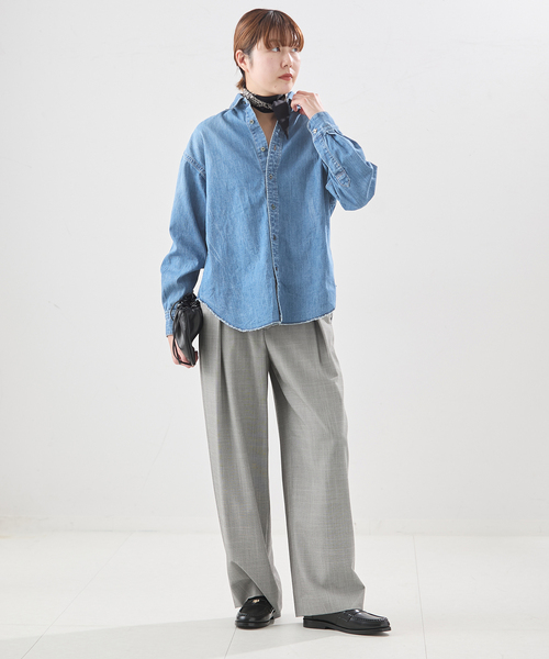 JANE SMITH / JOHN SMITH（ジェーンスミスジョンスミス）の「【JANE SMITH/ジェーンスミス】8oz DENIM REGULAR COLLAR：シャツ（シャツ/ブラウス・レディース・ブルー・X-SMALL）」の5枚目の写真