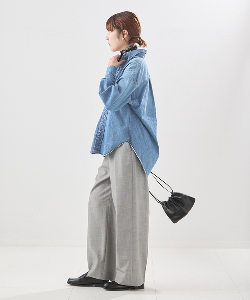 JANE SMITH / JOHN SMITH（ジェーンスミスジョンスミス）の「【JANE SMITH/ジェーンスミス】8oz DENIM REGULAR COLLAR：シャツ（シャツ/ブラウス・レディース・ブルー・X-SMALL）」の6枚目の写真