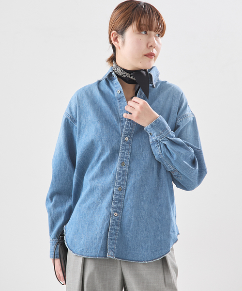 JANE SMITH / JOHN SMITH（ジェーンスミスジョンスミス）の「【JANE SMITH/ジェーンスミス】8oz DENIM REGULAR COLLAR：シャツ（シャツ/ブラウス・レディース・ブルー・X-SMALL）」の9枚目の写真