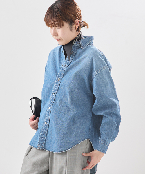 JANE SMITH / JOHN SMITH（ジェーンスミスジョンスミス）の「【JANE SMITH/ジェーンスミス】8oz DENIM REGULAR COLLAR：シャツ（シャツ/ブラウス・レディース・ブルー・X-SMALL）」の10枚目の写真