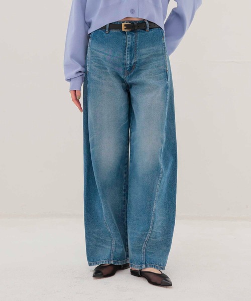 DRESSLAVE(ドレスレイブ)の「1990 barrel denim pants(バレルデニムパンツ)(デニムパンツ・レディース・インディゴブルー・38/36)」の1枚目の写真