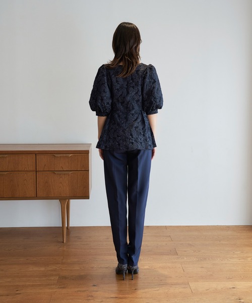 My shawty(マイシャウティー)の「jacquard peplum set up(パンツドレス・レディース・ネイビー/ブラック・SMALL/MEDIUM)」の11枚目の写真