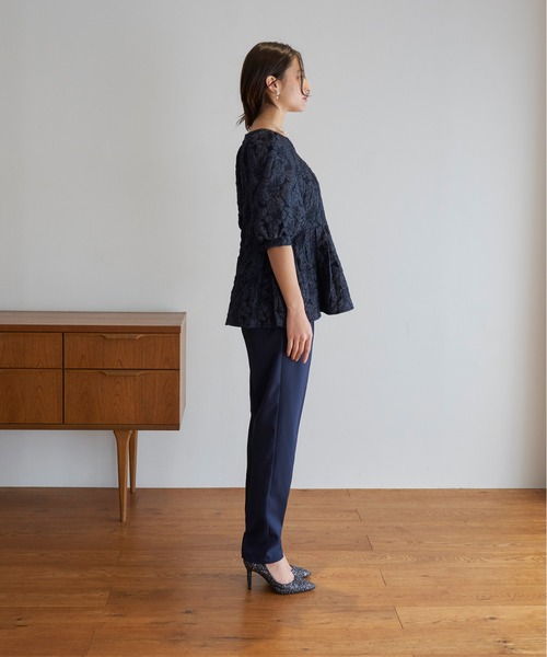 My shawty(マイシャウティー)の「jacquard peplum set up(パンツドレス・レディース・ネイビー/ブラック・SMALL/MEDIUM)」の10枚目の写真