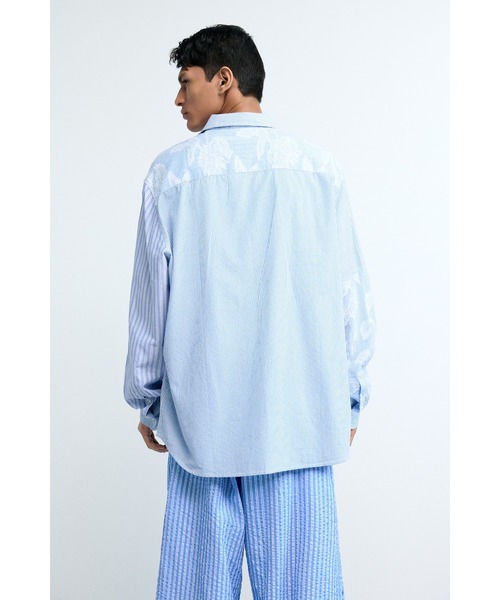 Desigual（デシグアル）の「フローラル パネル ジャカード 長袖シャツ（シャツ/ブラウス・メンズ・ブルー・M/S/L/XL）」の3枚目の写真