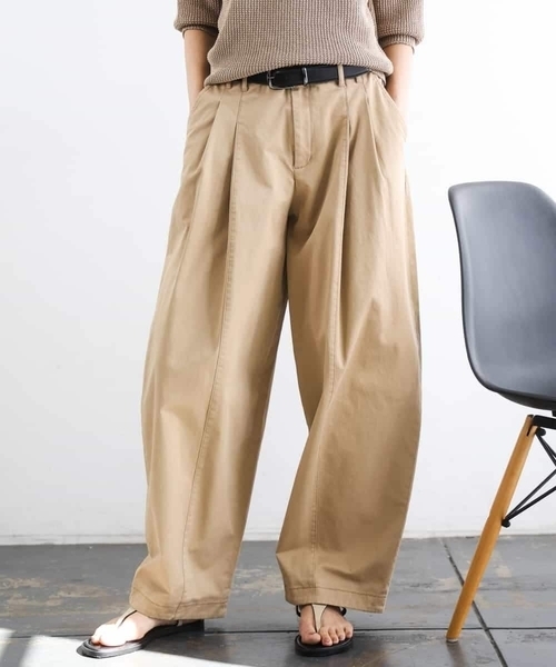 MICHEL KLEIN(ミッシェル・クラン)の「チノバレルパンツ(チノパンツ・レディース・ミント/サンドベージュ・38/40)」の19枚目の写真