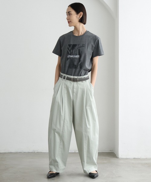 MICHEL KLEIN(ミッシェル・クラン)の「チノバレルパンツ(チノパンツ・レディース・ミント/サンドベージュ・38/40)」の9枚目の写真