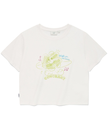 ウーマンドゥードルクローバーハートTシャツホワイト