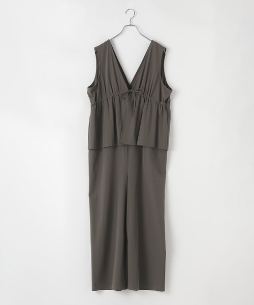 LEPSIM(レプシィム)の「ドッキングオールインワン2 645461(つなぎ/オールインワン・レディース・チャコールグレー/ブラック/ダークカーキ・FREE)」の1枚目の写真