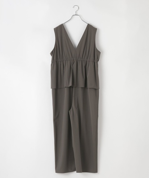 LEPSIM(レプシィム)の「ドッキングオールインワン2 645461(つなぎ/オールインワン・レディース・チャコールグレー/ブラック/ダークカーキ・FREE)」の11枚目の写真