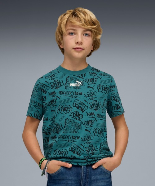 PUMA プーマ ボーイズ ミッド90S AOP 半袖 Tシャツ B 120-160cm（T