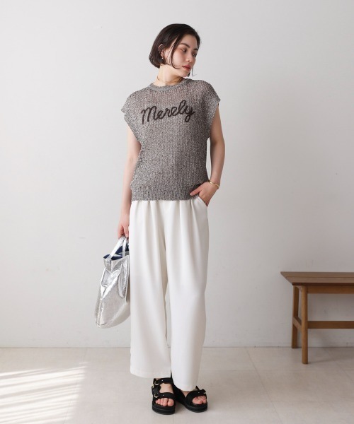 Bou Jeloud(ブージュルード)の「ミックスカラーロゴメッシュニット(ニット/セーター・レディース・イエロー・FREE)」の3枚目の写真