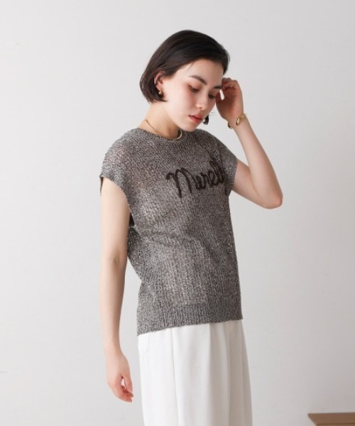 Bou Jeloud(ブージュルード)の「ミックスカラーロゴメッシュニット(ニット/セーター・レディース・イエロー・FREE)」の8枚目の写真