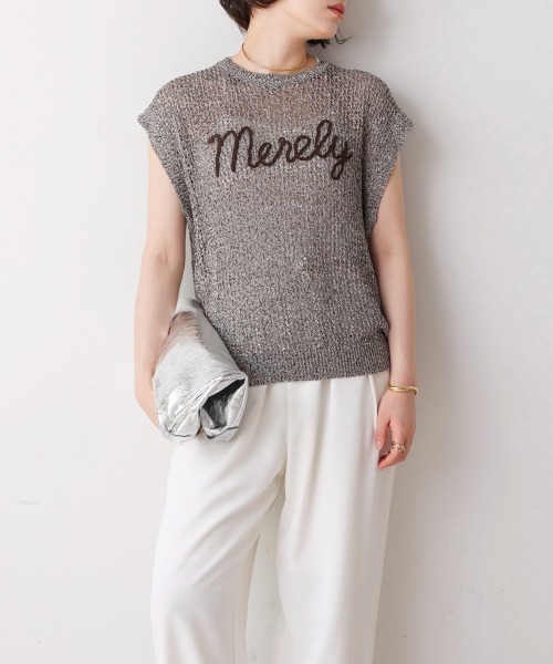 Bou Jeloud(ブージュルード)の「ミックスカラーロゴメッシュニット(ニット/セーター・レディース・イエロー・FREE)」の7枚目の写真