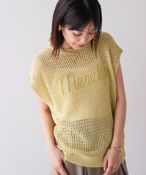 Bou Jeloud(ブージュルード)の「ミックスカラーロゴメッシュニット(ニット/セーター・レディース・イエロー・FREE)」の19枚目の写真