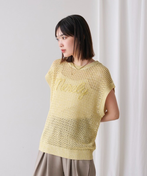 Bou Jeloud(ブージュルード)の「ミックスカラーロゴメッシュニット(ニット/セーター・レディース・イエロー・FREE)」の20枚目の写真