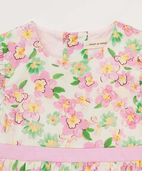 sense of wonder(センスオブワンダー)の「小花柄バルーンワンピース(シャツワンピース・キッズ・ピンク/ブルー・80cm/130cm/120cm/110cm/100cm/90cm)」の4枚目の写真