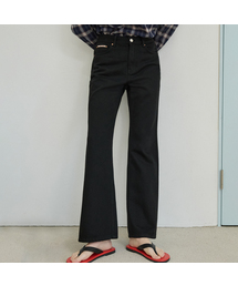 P3286 コットンストレートパンツ_ブラック