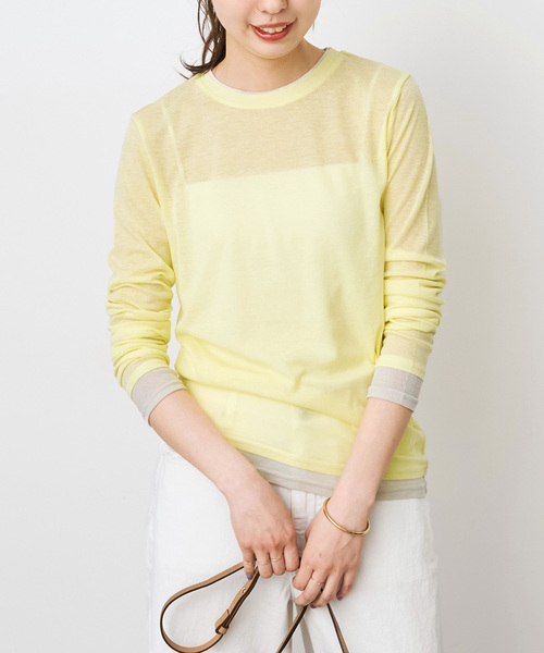 シアーリブレイヤードプルオーバー（Tシャツ/カットソー）｜Spick