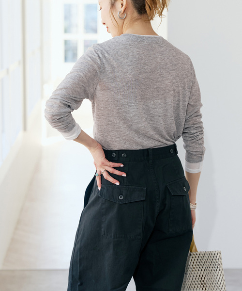 Spick & Span(スピックアンドスパン)の「シアーリブレイヤードプルオーバー(Tシャツ/カットソー・レディース・イエロー/グレー/チャコールグレー・FREE)」の9枚目の写真