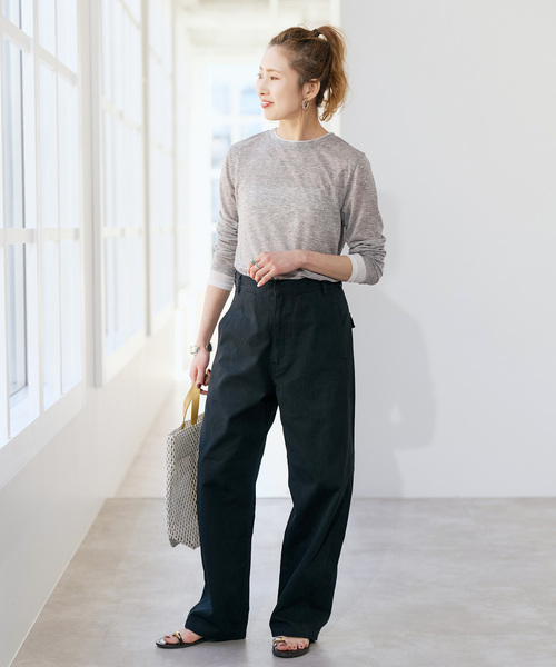 Spick & Span(スピックアンドスパン)の「シアーリブレイヤードプルオーバー(Tシャツ/カットソー・レディース・イエロー/グレー/チャコールグレー・FREE)」の12枚目の写真