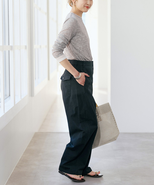 Spick & Span(スピックアンドスパン)の「シアーリブレイヤードプルオーバー(Tシャツ/カットソー・レディース・イエロー/グレー/チャコールグレー・FREE)」の13枚目の写真