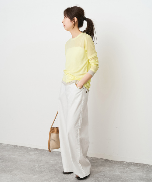 Spick & Span(スピックアンドスパン)の「シアーリブレイヤードプルオーバー(Tシャツ/カットソー・レディース・イエロー/グレー/チャコールグレー・FREE)」の17枚目の写真