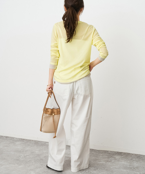 Spick & Span(スピックアンドスパン)の「シアーリブレイヤードプルオーバー(Tシャツ/カットソー・レディース・イエロー/グレー/チャコールグレー・FREE)」の18枚目の写真