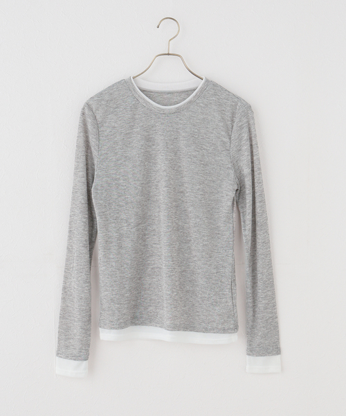 Spick & Span(スピックアンドスパン)の「シアーリブレイヤードプルオーバー(Tシャツ/カットソー・レディース・イエロー/グレー/チャコールグレー・FREE)」の19枚目の写真