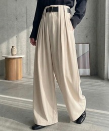 ベルト付きワイドパンツ