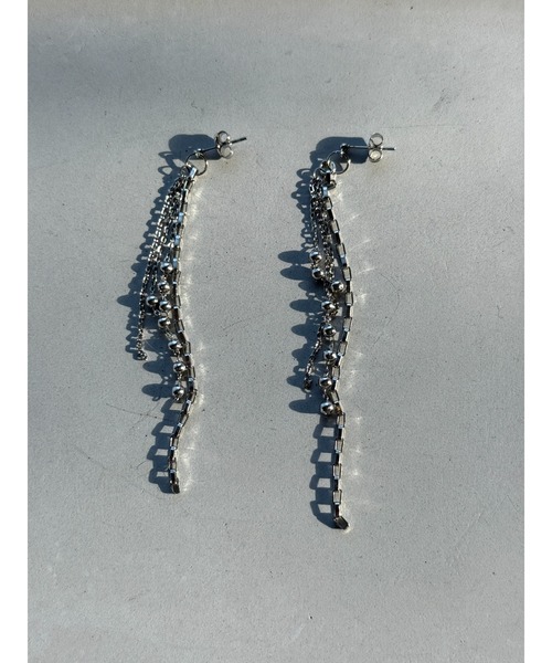 tone(トーン)の「【musk】二種のシルバーチェーンピアス(MA)(ピアス(両耳用)・レディース・シルバー・FREE)」の5枚目の写真