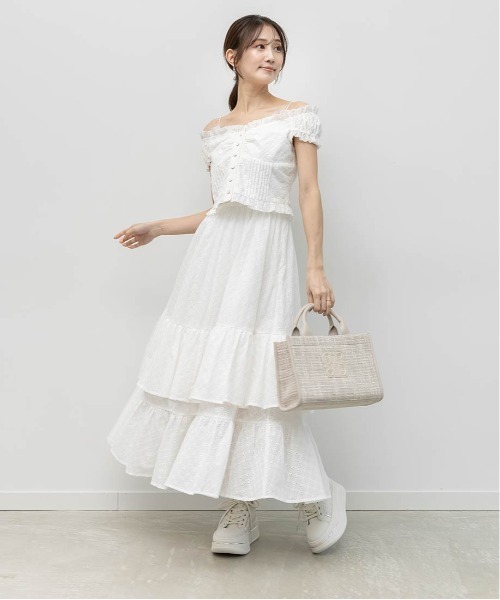 RANDA(ランダ)の「2WAYショルダーピンタックブラウス(シャツ/ブラウス・レディース・インディゴブルー/ホワイト・0/1)」の10枚目の写真