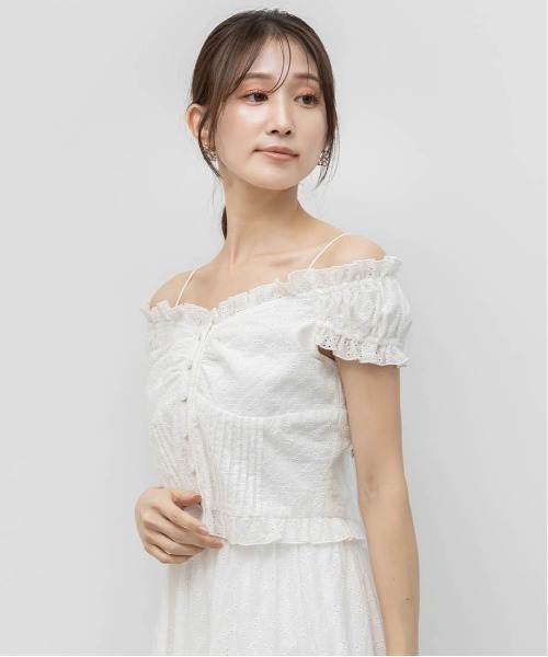 RANDA(ランダ)の「2WAYショルダーピンタックブラウス(シャツ/ブラウス・レディース・インディゴブルー/ホワイト・0/1)」の13枚目の写真