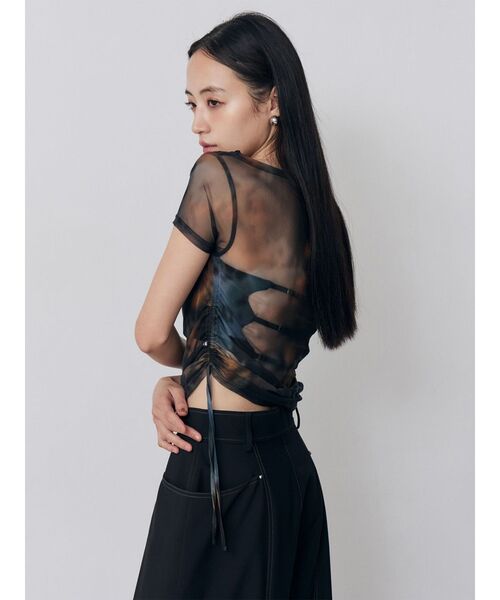 MURUA（ムルーア）の「タックドロストシアートップス（Tシャツ/カットソー・レディース・ブルー/ブラウン/ブラック・FREE）」の7枚目の写真