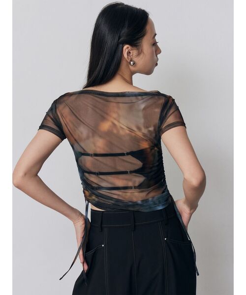 MURUA（ムルーア）の「タックドロストシアートップス（Tシャツ/カットソー・レディース・ブルー/ブラウン/ブラック・FREE）」の8枚目の写真