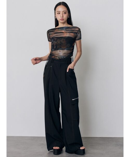 MURUA（ムルーア）の「タックドロストシアートップス（Tシャツ/カットソー・レディース・ブルー/ブラウン/ブラック・FREE）」の10枚目の写真