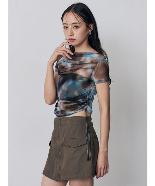 MURUA（ムルーア）の「タックドロストシアートップス（Tシャツ/カットソー・レディース・ブルー/ブラウン/ブラック・FREE）」の16枚目の写真