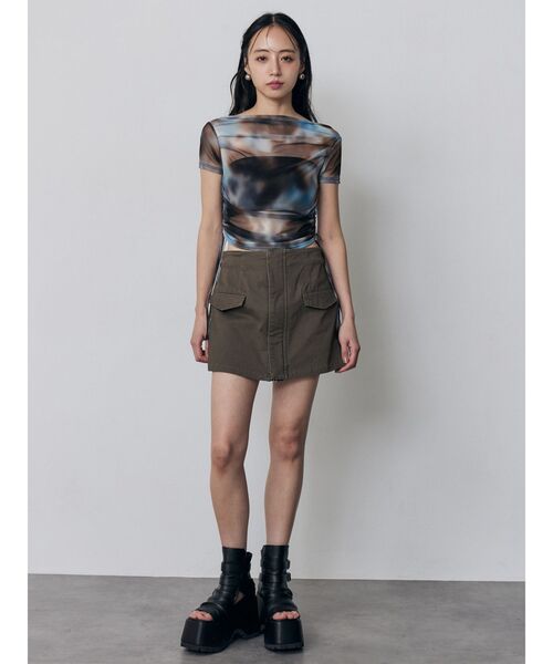 MURUA（ムルーア）の「タックドロストシアートップス（Tシャツ/カットソー・レディース・ブルー/ブラウン/ブラック・FREE）」の19枚目の写真