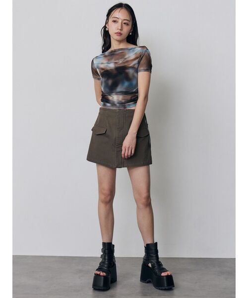 MURUA（ムルーア）の「タックドロストシアートップス（Tシャツ/カットソー・レディース・ブルー/ブラウン/ブラック・FREE）」の20枚目の写真